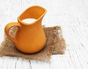 milk in pitcher