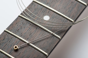 Guitar frets with string
