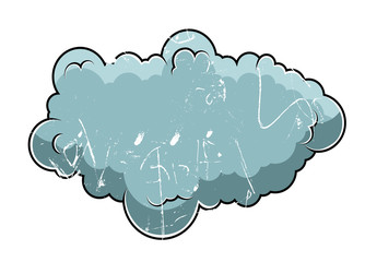 Old Retro Grung Comic Cloud Vector