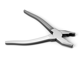 Open pliers isolated on white background