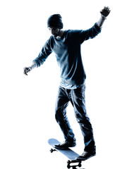 Fototapeta na wymiar man skateboarder skateboarding silhouette