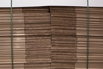 Close up of a stack of cardboard