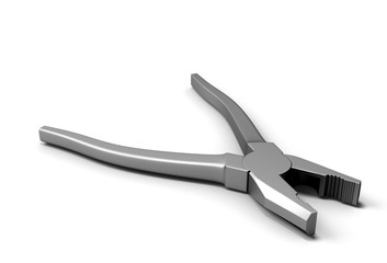 Pliers close-up isolated on white background