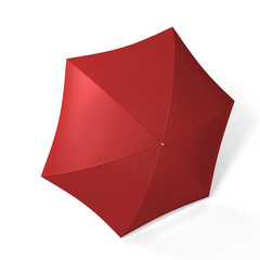 Red umbrella isolated over white