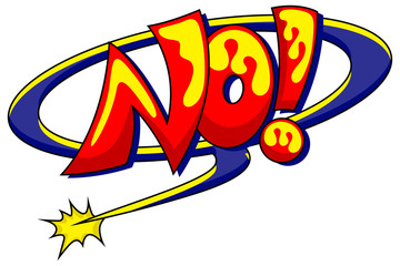 No - Comic Expression Vector Text