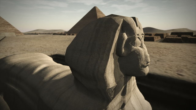 Animated Sphinx at the Giza platform, Egypt