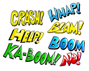 Comic Expression Vector Text Set