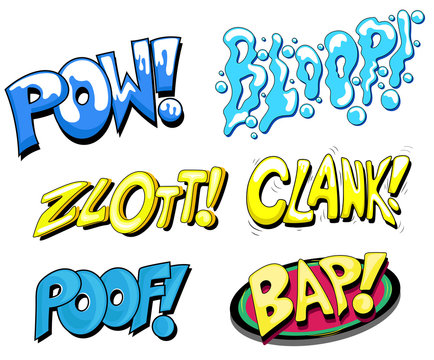 Set of Comic Expression Vector Text