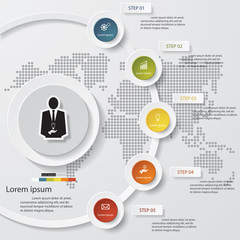 5 steps chart template/graphic or website layout.
