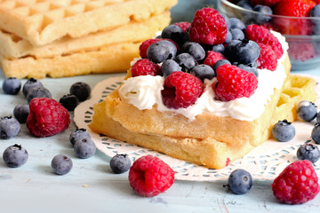 Waffles with berries