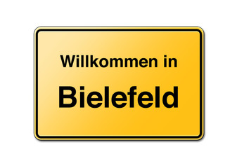 Willkommen in Bielefeld Schild