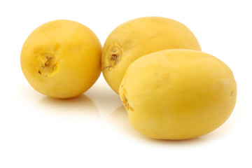 dates (Phoenix dactylifera) on a white background