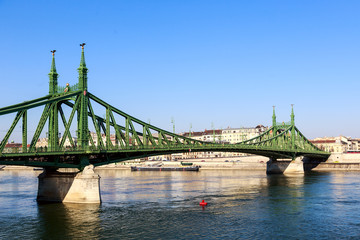 Fototapeta na wymiar Liberty Bridge in Budapest, Hungary