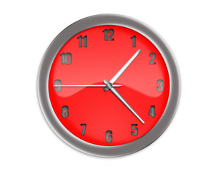 Red clock with arrows