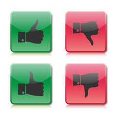 A set of buttons like and dislike, vector illustration
