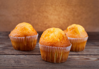 muffin on wooden table