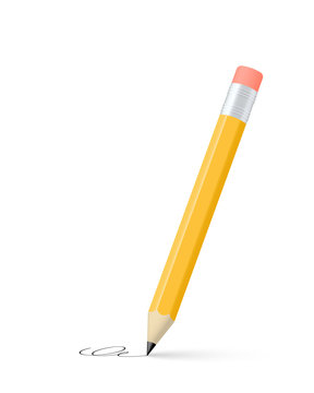 Yellow pencil. Vector illustration