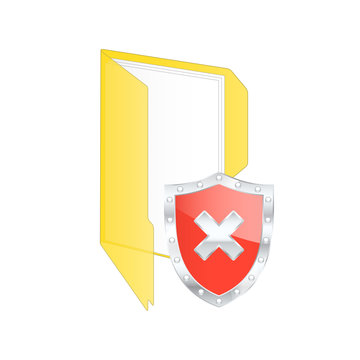 recommend clip art: Protected shield Risk. Vector illustration