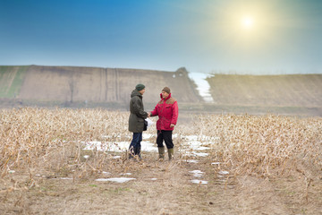 Farmers shaking hands