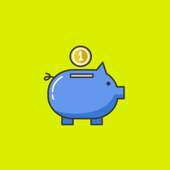 Piggy bank. Vector illustration.