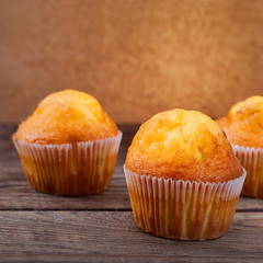 muffin on wooden table