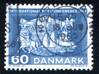 Sailing Vessel Coach Postilions and Globe