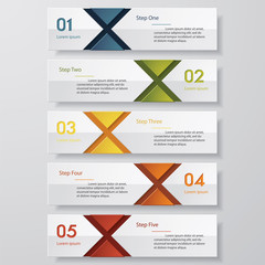 Design clean number banners template. Vector.