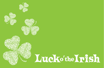 Lucky Shamrocks on green