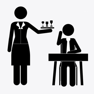 Waiter design, vector illustration
