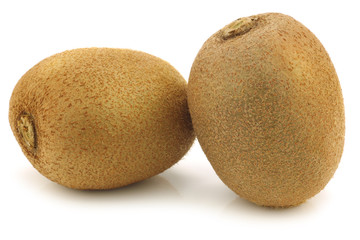 fresh kiwi fruit on a white background