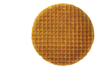  Dutch waffle called a stroopwafel on a white background