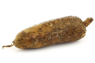 cassava root on a white background