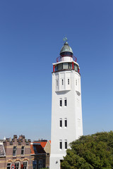 Fototapeta na wymiar Lighthouse in the outskirts of Harlingen(Holland)