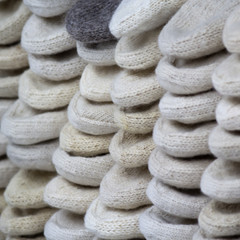 Fototapeta na wymiar Knitted woolen socks handmade