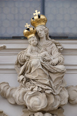 Virgin Mary with baby Jesus, Mariahilf church in Graz, Austria 