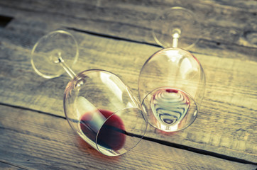 Two glasses with red wine