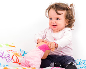Naklejka premium Adorable baby girl