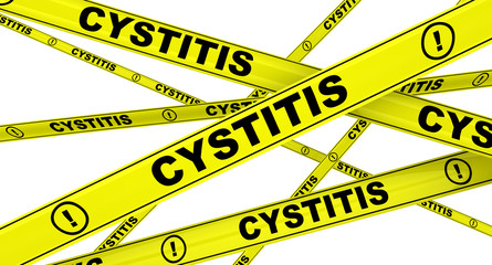 Fototapeta premium Цистит (cystitis). Желтая оградительная лента
