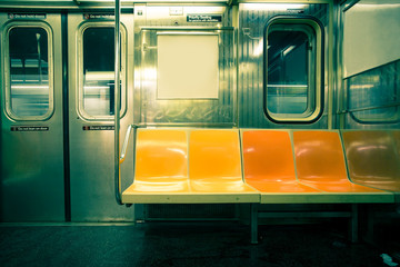 Vintage toned image of New York City subway car