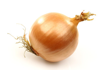 whole fresh onion on a white background