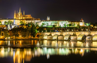 Fototapeta na wymiar Prague Night Reflection