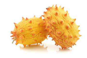 Kiwano melons ((Cucumis metuliferus)  "African Horned Melon" on 