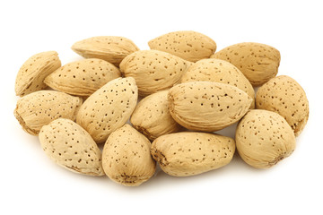 almonds on a white background