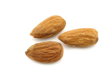 almonds on a white background