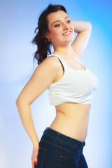 Fototapeta premium Body of young plus size woman