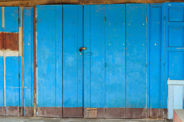 Old wooden door made from planks