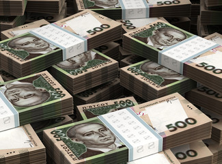 Stack of Ukrainian Hryvnia