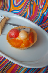 fruit tartlets (watermelon, cantaloupe,orange )