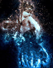 elf frozen pinup kiss on shouders