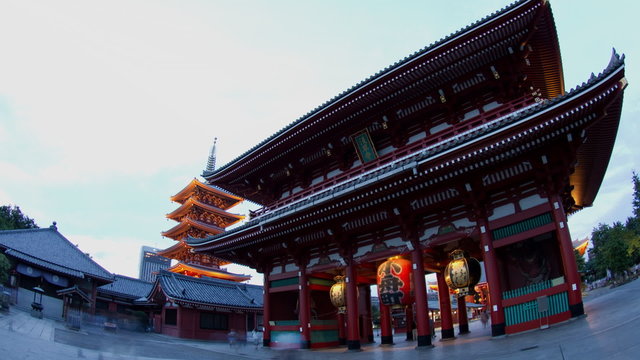 temple, sensoji time lapse